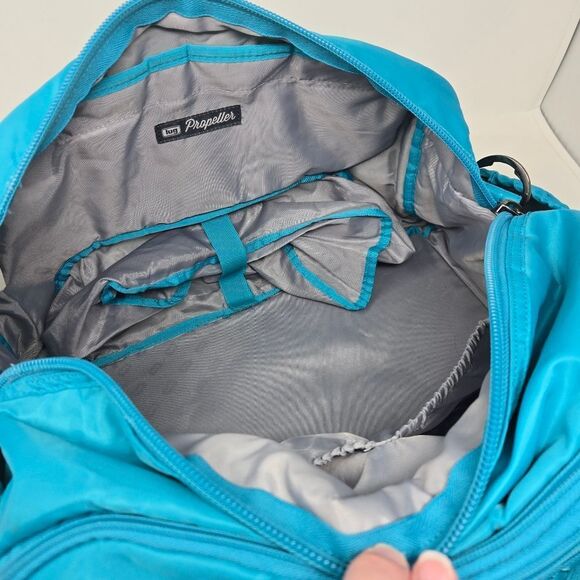 Lug Propeller Aqua Blue Duffle Bag Quilted Carry On Crossbody Shoulder Bag - Picture 9 of 11